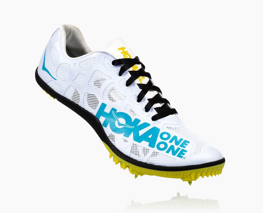 Hoka Australia One One Rocket X - Mens Spikes White/Blue - ZGTHD-2571